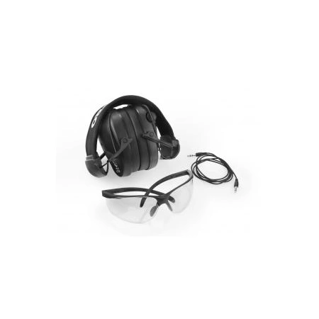 Słuchawki ochronne aktywne RealHunter ACTiVE Pro czarne + okulary ochronne