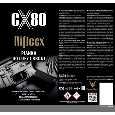 Pianka do czyszczenia lufy z rurką aplikacyjną Riflecx CX80 500 ml