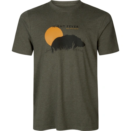 Koszulka t-shirt Seeland z dzikiem zielony melanż 160211012