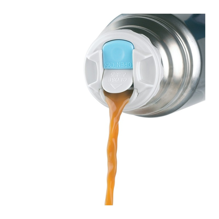 Termos z przyciskiem na nakrętce oraz z kubkiem Thermos - ciemnoniebieski 0,75L (150056) Termos z przyciskiem na nakrętce oraz z kubkiem Thermos - ciemnoniebieski 0,75L (150056)