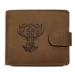 Skórzany portfel zapinany z motywem (Głowa jelenia z krzyżem)