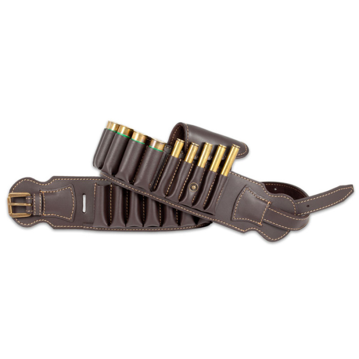 Skórzany pas na amunicję mix śruty i kule nr 139