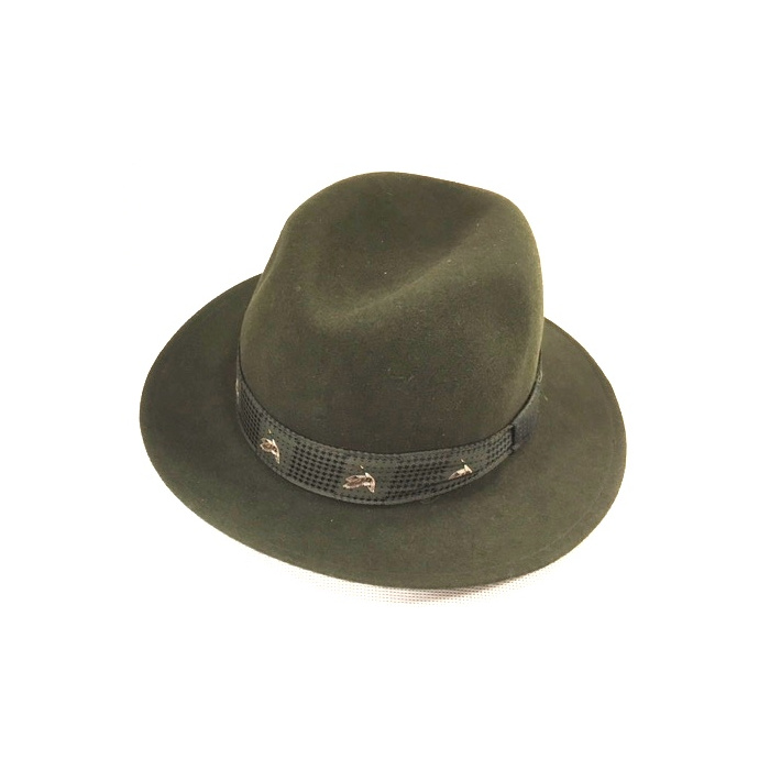 Kapelusz myśliwski z paskiem w kaczki