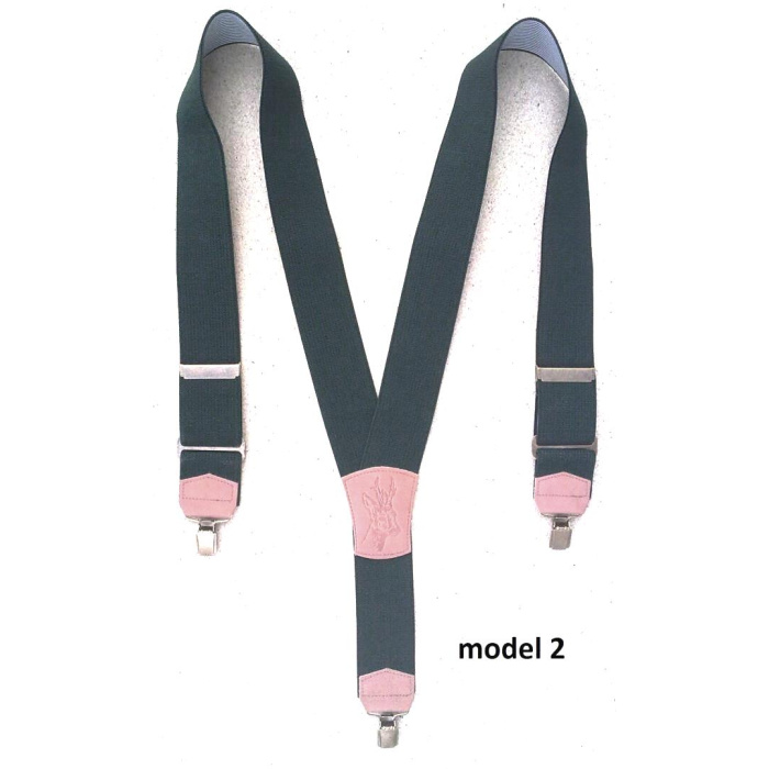 Szelki myśliwskie na żabki niklowane dodatkowo obszyte skórą