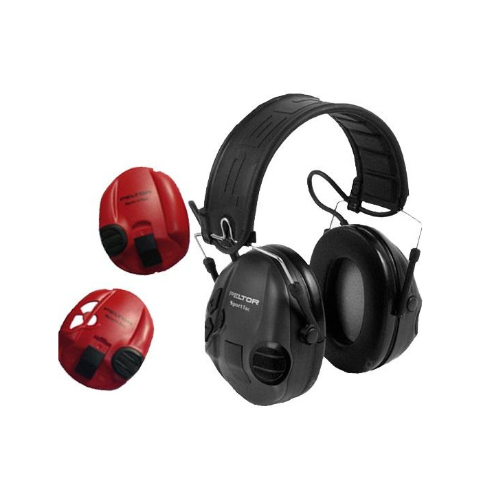 Słuchawki PELTOR SportTac aktywne  czerwono/czarne