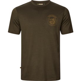 Koszulka HARKILA - Game S/S - Willow green stag (108550188)