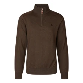 Sweter SEELAND Pine Half Zip - Dark Brown (409831007)