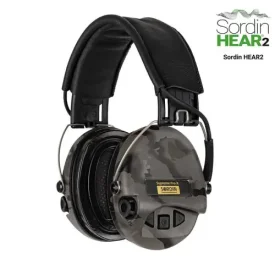 Słuchawki aktywne Sordin Supreme PRO X LED z opaską skórzaną, miseczki Night Camo, wkładki żel. - SOR75302-X/L-15-S