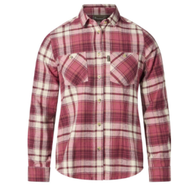 Damska koszula z długim rękawem PINEWOOD® Harjedalen Cherry pink/Offwhite 9327