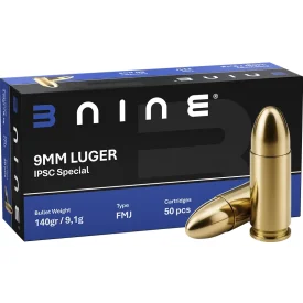 Amunicja 9x19mm B-NINE, FMJ 140gr/9,0g, 1op=50szt