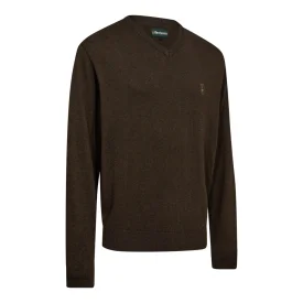 Sweter DEERHUNTER Harrington V-neck Knit - Brown Melange (8118-595)