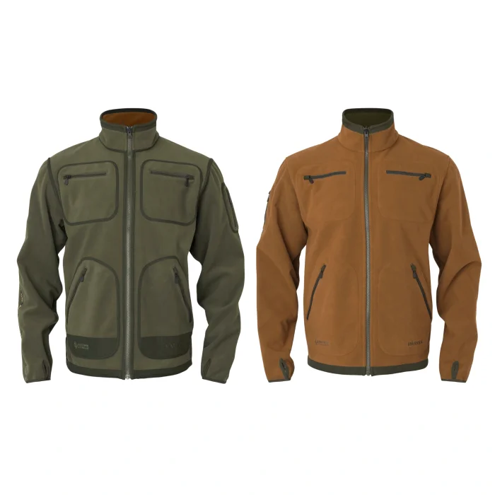 Polarowa kurtka dwustronna HARKILA Kamko Fleece - Forest night/Rustique clay GORE-TEX WINDSTOPPER (102500256)