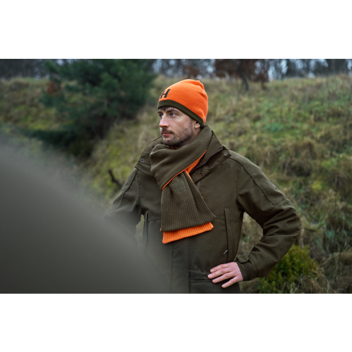 Dwustronna czapka Harkila reversible beanie - Willow green/Orange (105080099)