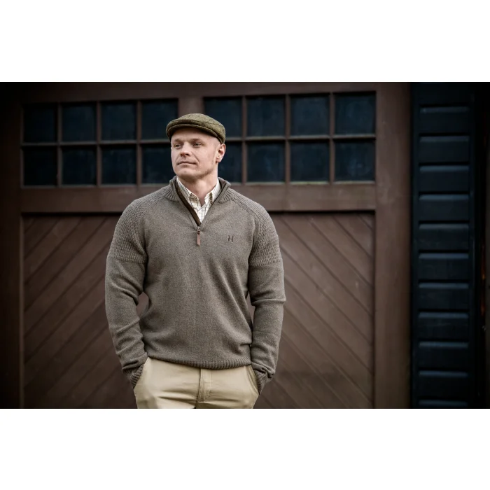 Sweter Harkila Vincent merino half zip - Dark sand (106080206)