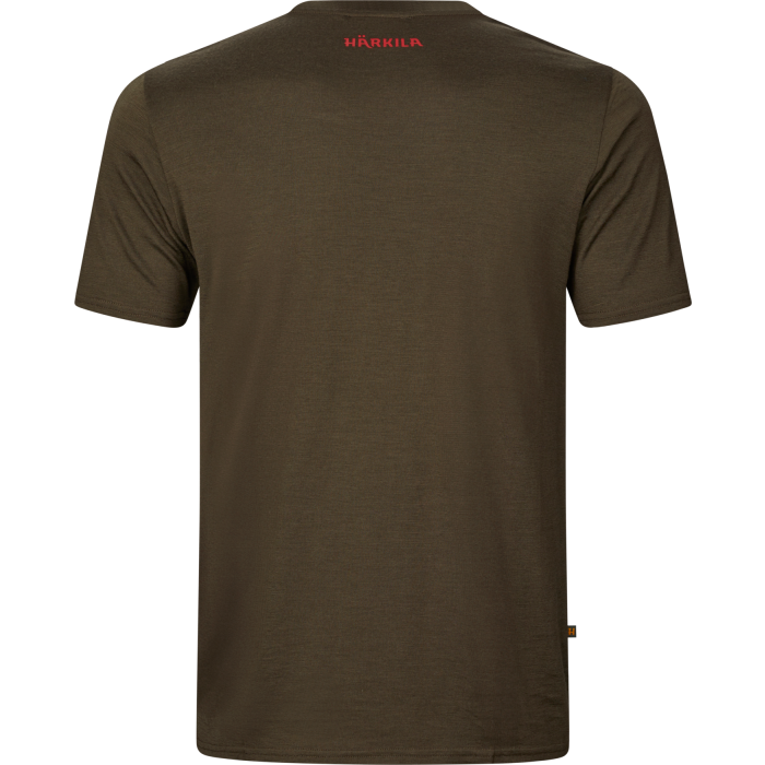 Koszulka HARKILA - Game S/S - Willow green moose (108550189)