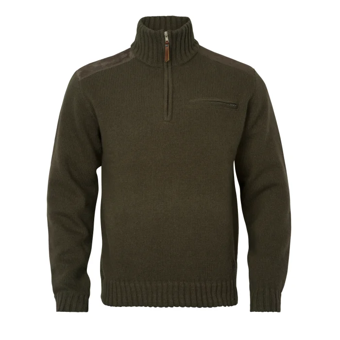 Sweter myśliwski HARKILA Annaboda WSP knit half zip - Willow green (108890029)