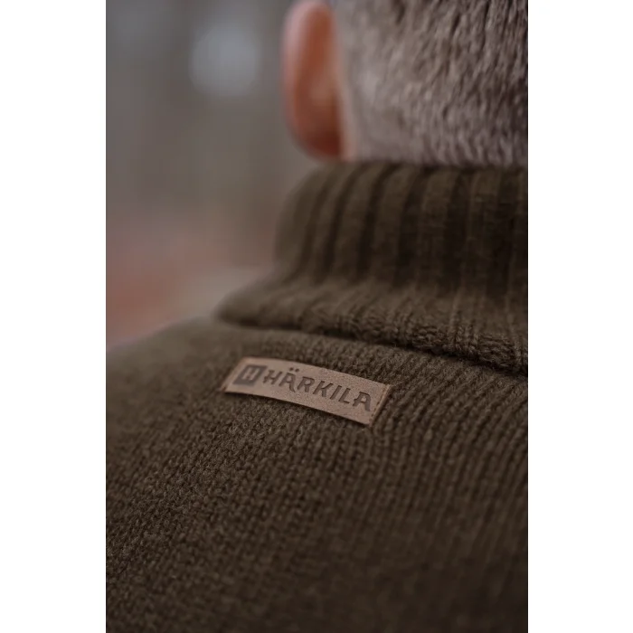 Sweter myśliwski HARKILA Annaboda WSP knit half zip - Demitasse brown (108891016)