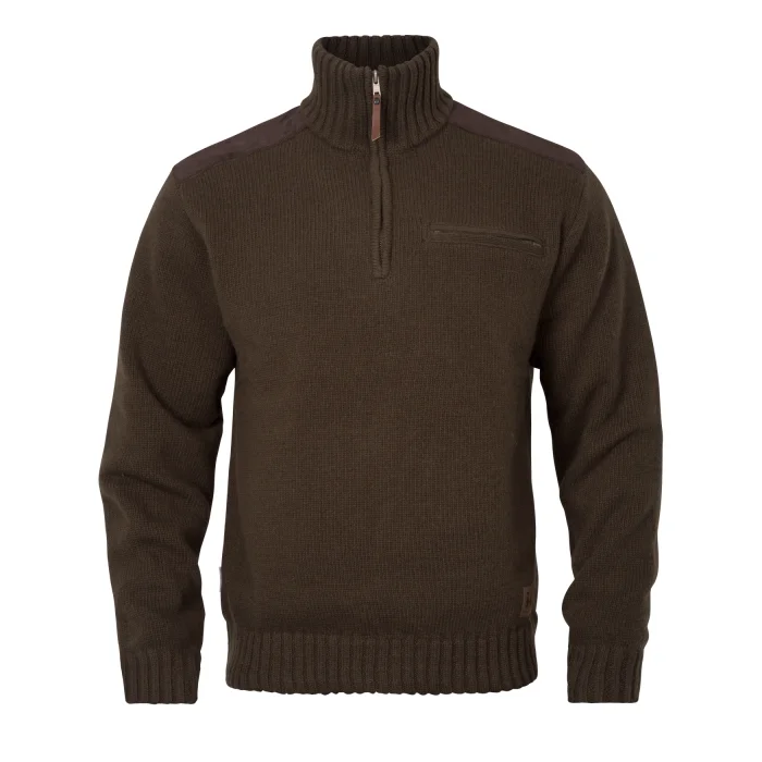 Sweter myśliwski HARKILA Annaboda WSP knit half zip - Demitasse brown (108891016)