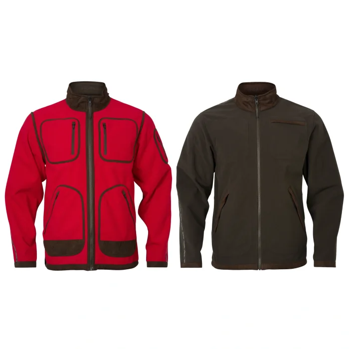 Polarowa kurtka dwustronna HARKILA Kamko Regal Reversible Fleece - Red/Brown GORE-TEX WINDSTOPPER (110720087)