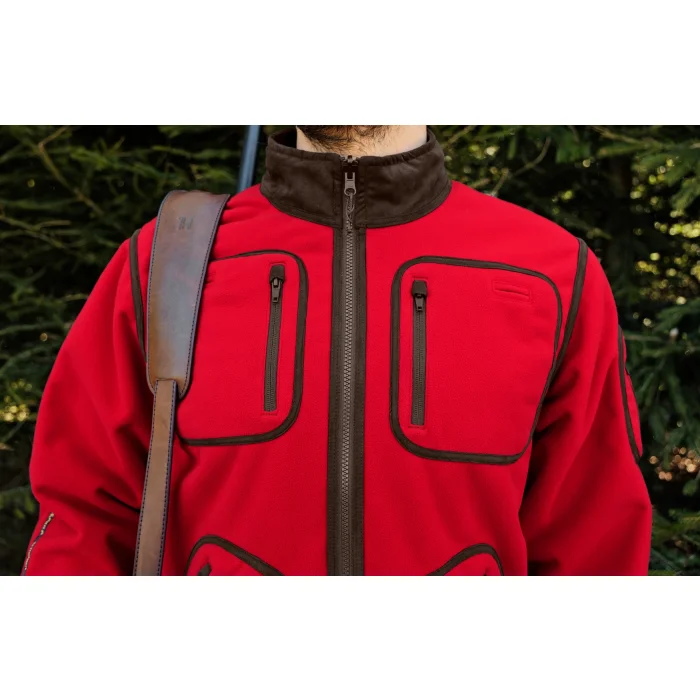 Polarowa kurtka dwustronna HARKILA Kamko Regal Reversible Fleece - Red/Brown GORE-TEX WINDSTOPPER (110720087)