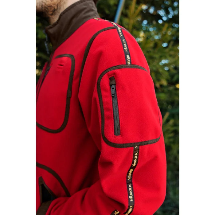 Polarowa kurtka dwustronna HARKILA Kamko Regal Reversible Fleece - Red/Brown GORE-TEX WINDSTOPPER (110720087)