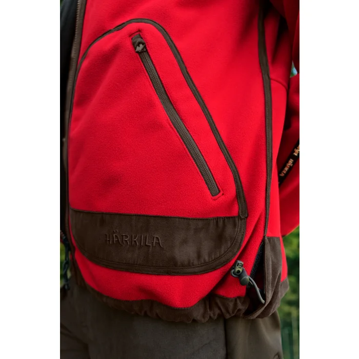 Polarowa kurtka dwustronna HARKILA Kamko Regal Reversible Fleece - Red/Brown GORE-TEX WINDSTOPPER (110720087)
