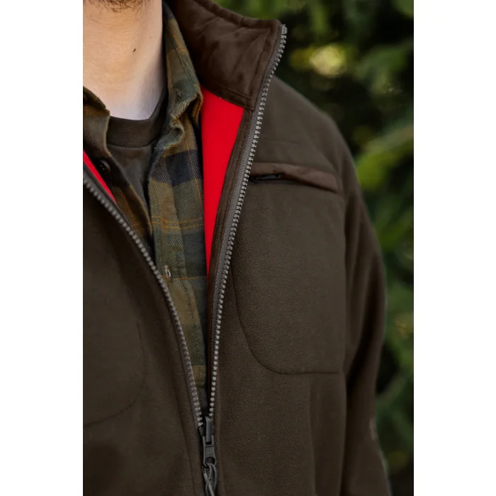 Polarowa kurtka dwustronna HARKILA Kamko Regal Reversible Fleece - Red/Brown GORE-TEX WINDSTOPPER (110720087)