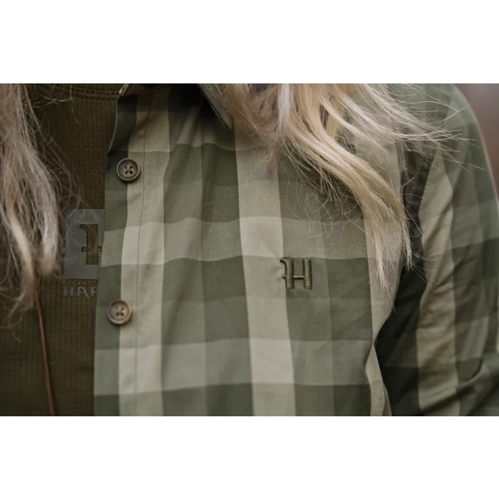 Koszula damska Harkila Akeena L/S - Forest night check (112160200)