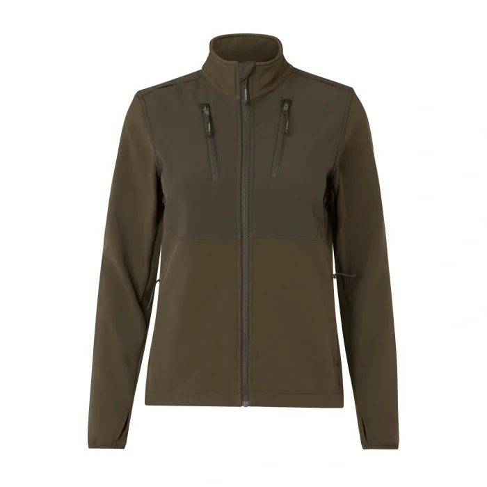 Kurtka Damska HARKILA Scandinavian softshell - Willow green/Shadow brown (112440022)