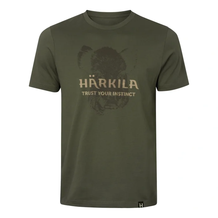Koszulka HARKILA - Wildboar Logo S/S - Forest Night (112800076)