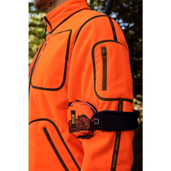 Polarowa kurtka dwustronna HARKILA Kamko Blaze rev. fleece - Orange blaze/Willow green GORE-TEX WINDSTOPPER (121933006)