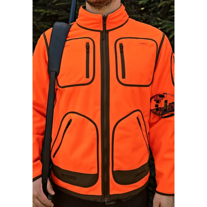 Polarowa kurtka dwustronna HARKILA Kamko Blaze rev. fleece - Orange blaze/Willow green GORE-TEX WINDSTOPPER (121933006)