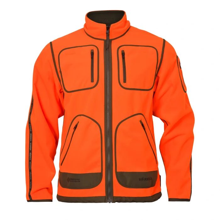 Polarowa kurtka dwustronna HARKILA Kamko Blaze rev. fleece - Orange blaze/Willow green GORE-TEX WINDSTOPPER (121933006)