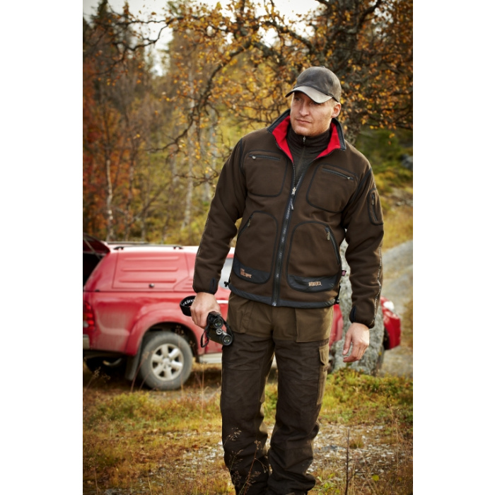 Harkila Kamko Fleece brązowy/czerwony GORE-TEX WINDSTOPPER 130100146