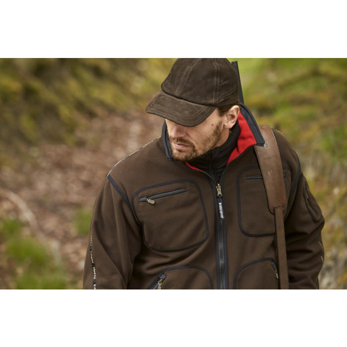 Harkila Kamko Fleece brązowy/czerwony GORE-TEX WINDSTOPPER 130100146