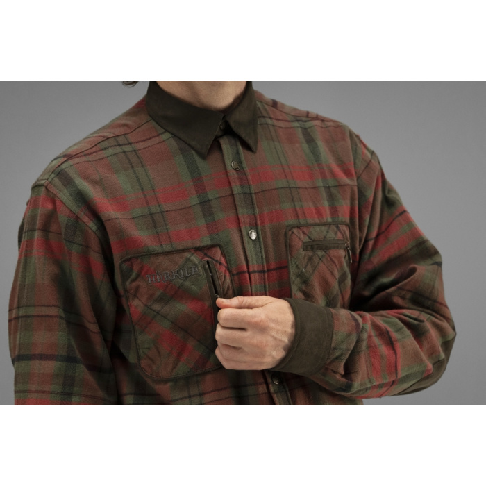Koszula męska Harkila Pajala ciepła flanelowa - Red autumn check (140102055)
