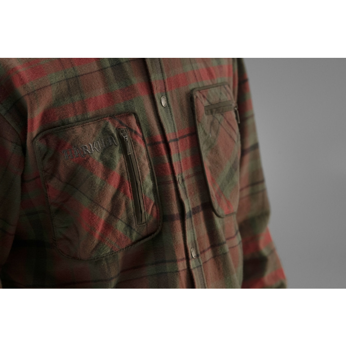 Koszula męska Harkila Pajala ciepła flanelowa - Red autumn check (140102055)