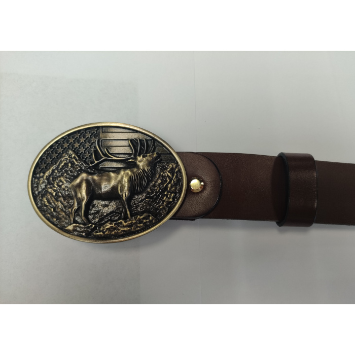 Pasek skórzany + klamra jeleń