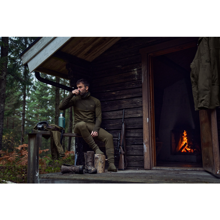 Podkoszulek Harkila base warm ZIP NECK willow green/shadow brown (200105663)