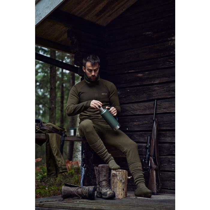 Podkoszulek Harkila base warm ZIP NECK willow green/shadow brown (200105663)