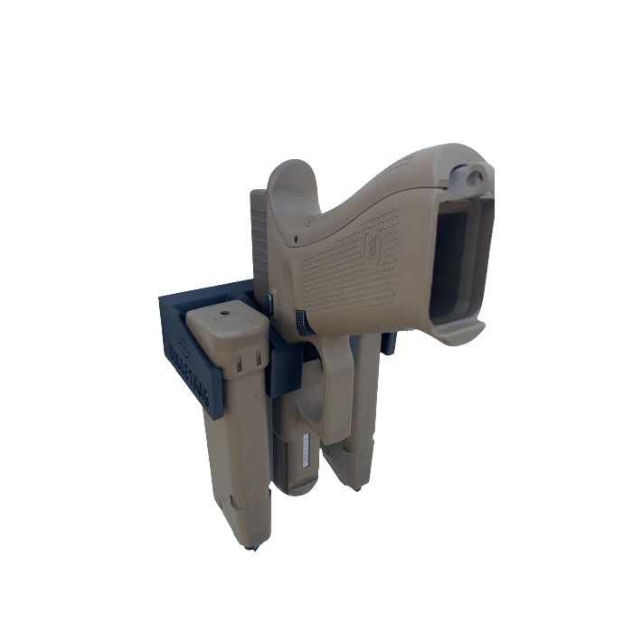 BULLETMAG - UCHWYT UNIWERSALNY NA BROŃ KRÓTKĄ I MAGAZYNEK 9MM 2 SZT. (MAGNETYCZNY) - CZARNY