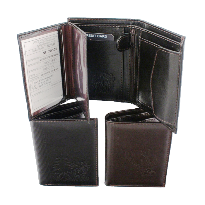 Portfel PM9 z wytłoczką jeleń/las