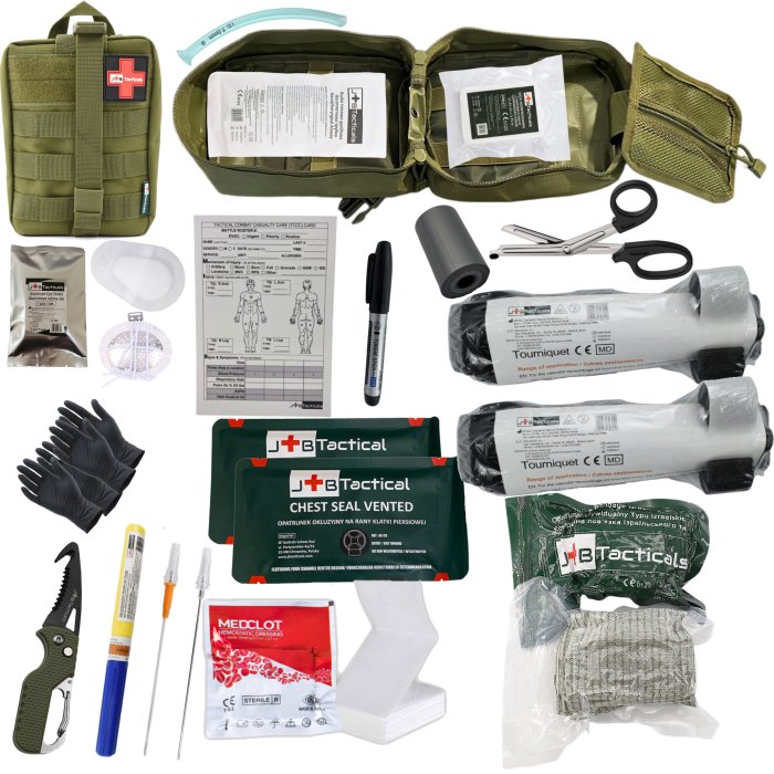 JB tactical - Apteczka taktyczna IFAK II NATO standard – zgodna z TCCC (17 elementów) - coyote