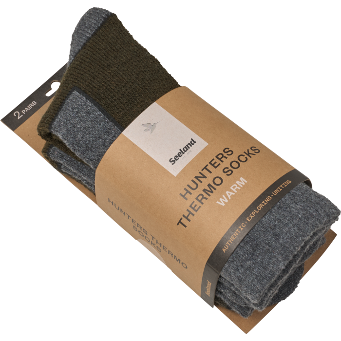 Skarpety SEELAND Field Thermo Sock – 2 PAK - Pine Green Melange / Grey Melange (405580179)