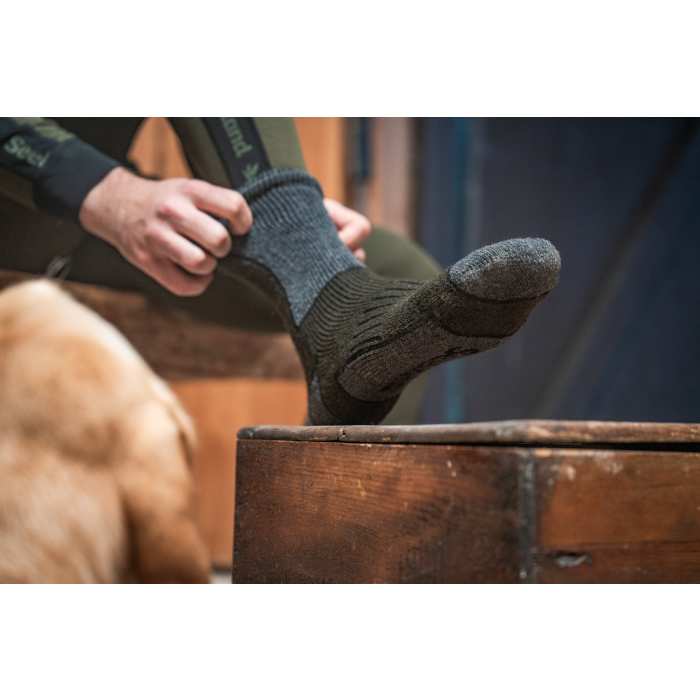 Skarpety SEELAND Field Thermo Sock – 2 PAK - Pine Green Melange / Grey Melange (405580179)