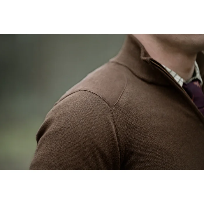 Sweter SEELAND Pine Half Zip - Dark Brown (409831007)