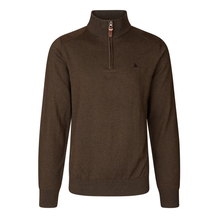 Sweter SEELAND Pine Half Zip - Dark Brown (409831007)