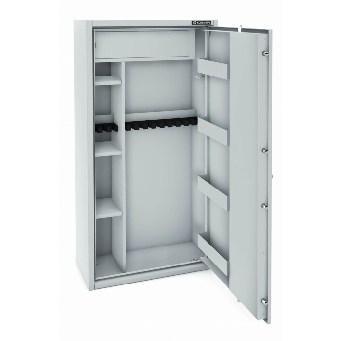 Sejf Konsmetal na 14 sztuk broni długiej MLB 50D/10+4 Biały, Klasa S1 - zamek kluczowy