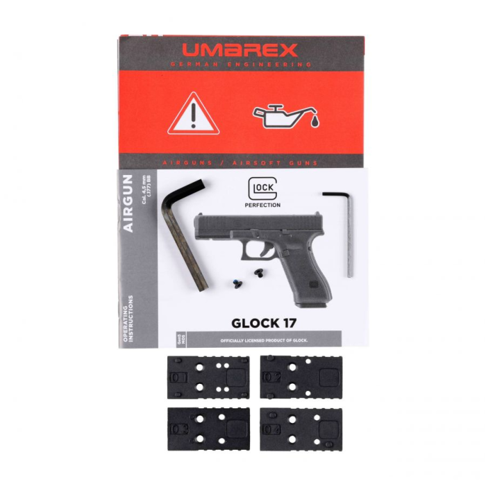 Pistolet wiatrówka Glock 17 gen 5 MOS 4,5 mm BB 3J z płytkami 050-144