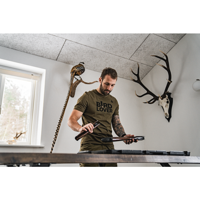 Koszulka SEELAND BIRD LOVER DARK OLIVE MELANGE (40349005600)